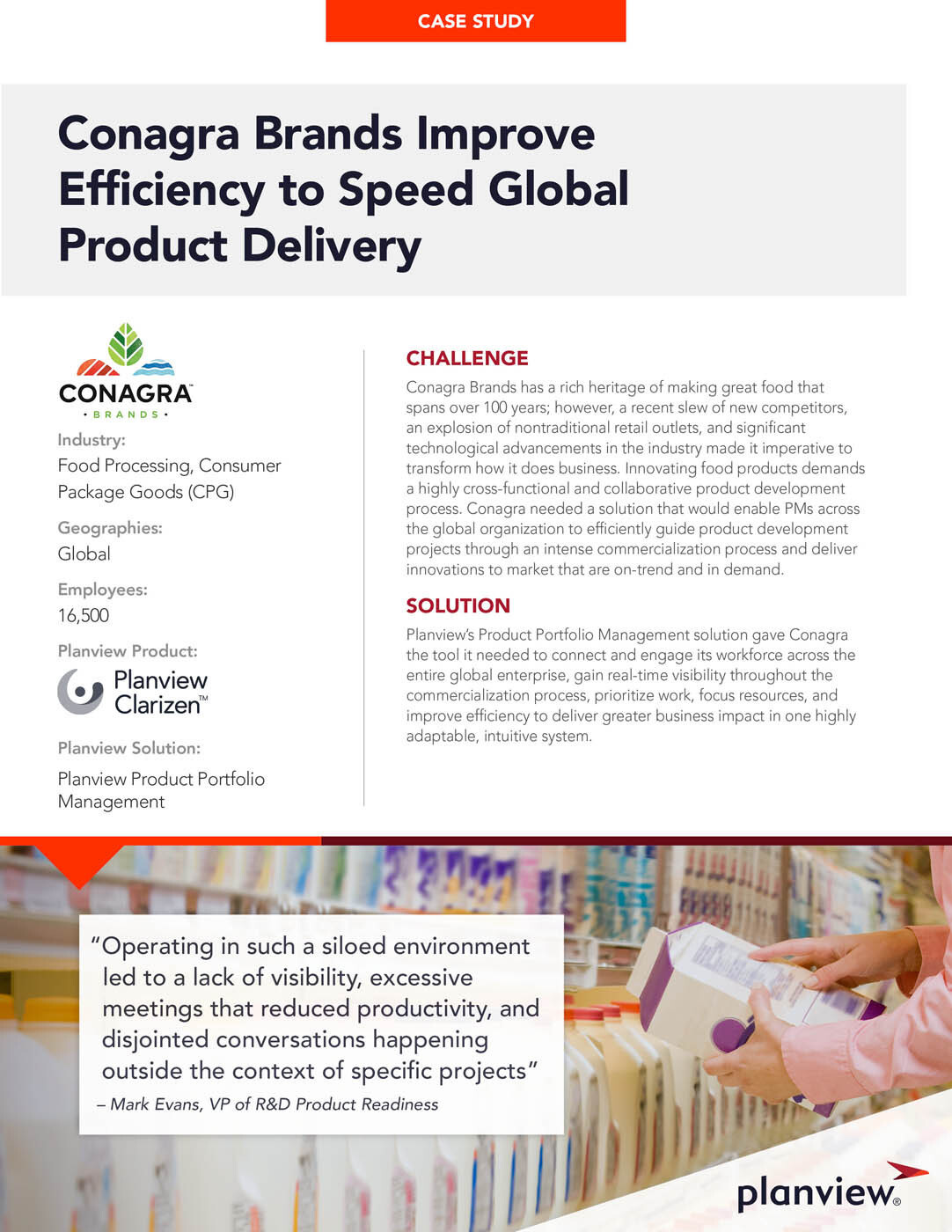 Conagra Brands Improve  Efficiency to Speed Global  Product Delivery